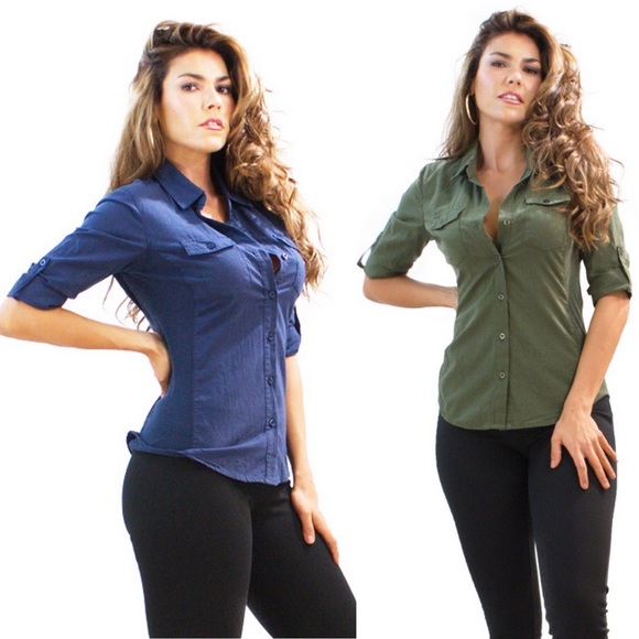 Navy Button down shirt - Picture 2 of 5